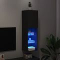vidaXL TV skrinka s LED svetlami čierna 30,5x30x102 cm