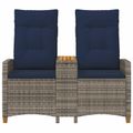 vidaXL Hojdačka s tabletou 2 -Seater 126 x 65 x 112 cm polyratan