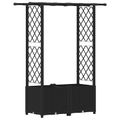 vidaXL Vyvýšený záhon s mriežkou a strechou Čierna 124,5 x 40 x 136 cm