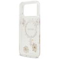 Puzdro Guess Resin Flowers Glitter MagSafe pre iPhone 17 Pro Max ružová
