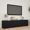 vidaXL TV skriňa s LED 165 x 34 x 40 cm Čierny Konštruované drevo