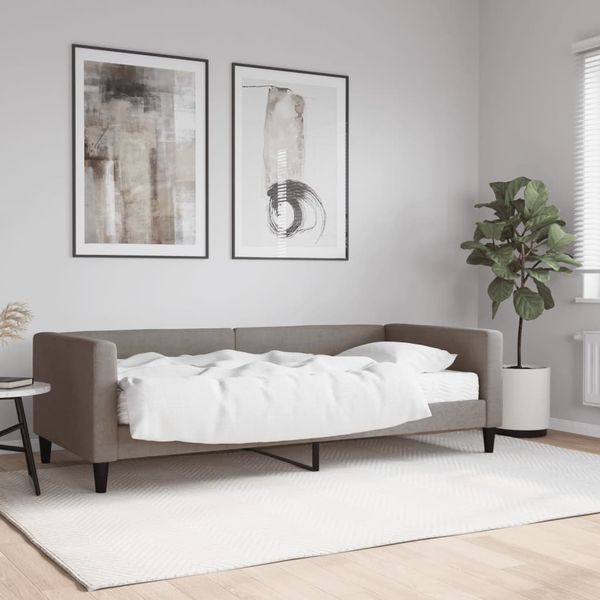 vidaXL Denná posteľ s matracom sivohnedá 90x200 cm látka