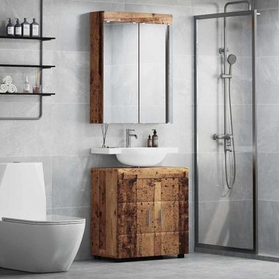 vidaXL Sada kúpeľňového nábytku TULUM 2 pcs Staré drevo