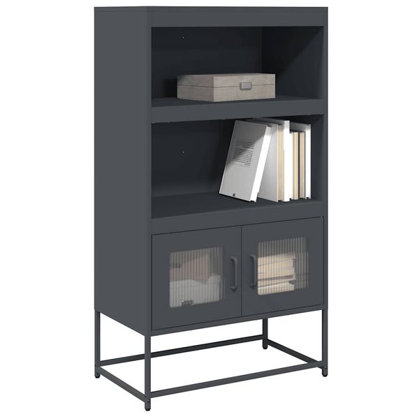 vidaXL Highboard Antracit 68x39x123 cm Oceľ
