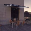 vidaXL Markíza so senzorom vetra a LED 500x300 cm modrá a biela