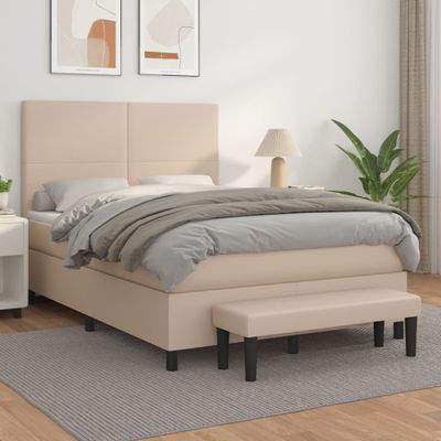 vidaXL Boxspring posteľ s matracom kapučínová 140x190 cm umelá koža
