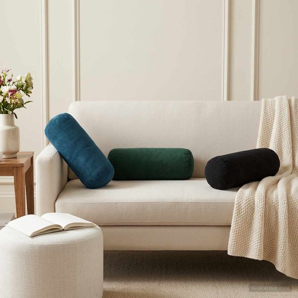 vidaXL Poťah na podložku 2 pcs HEERLEN Tmavozelená Ø 15 x 40 cm Zamat