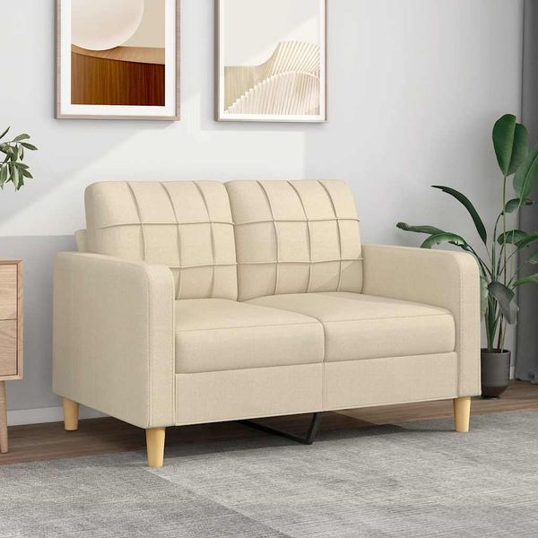 vidaXL 2-miestna pohovka krémová 120 cm látka