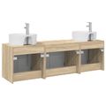 vidaXL Set kabinetov do kúpeľne 3 ks Dub sonoma 49,5 x 44,5 x 65 cm