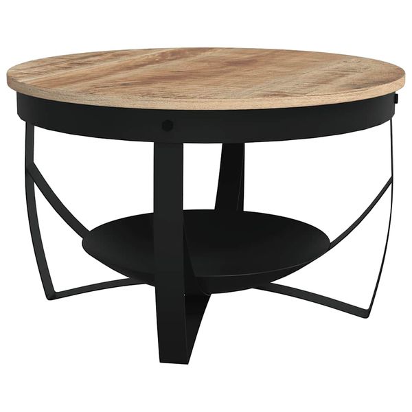 vidaXL Konferenčný stolík Ø68x43 cm surové mangovníkové drevo