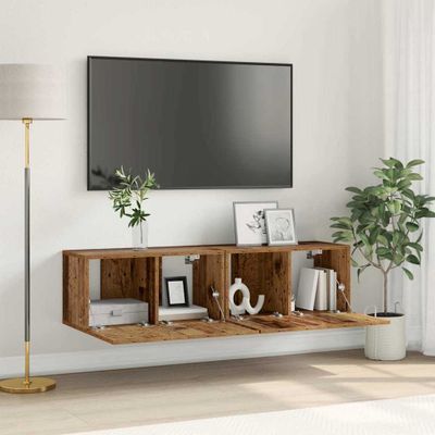 vidaXL Zostava TV skriniek Nástenný 2 pcs Viacfarebný 60 x 30 x 30 cm