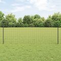 vidaXL Euro oplotenie s pilierom 10 x 0,8 m PVC potiahnutá oceľ Sivá