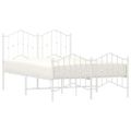 vidaXL Kovový rám postele s predným a zadným čelom biely 120x200 cm
