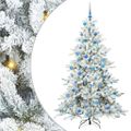 vidaXL Umelý Sklápací Vianočný Stromček Biela 180 cm PVC a oceľ