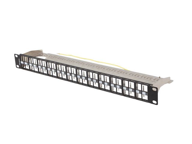 Patch panel prázdný 48 portov 1U 19'' ftp pro moduly keystone čierny lanberg