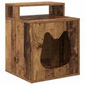 vidaXL Mačka Dom Staré drevo 42,5 x 40 x 53,5 cm Kompozitné drevo
