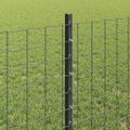 vidaXL Euro oplotenie s pilierom 10 x 0,8 m PVC potiahnutá oceľ Sivá