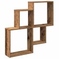 vidaXL Nástenná polica Staré drevo 80x15x78,5 cm Konštruktérske drevo