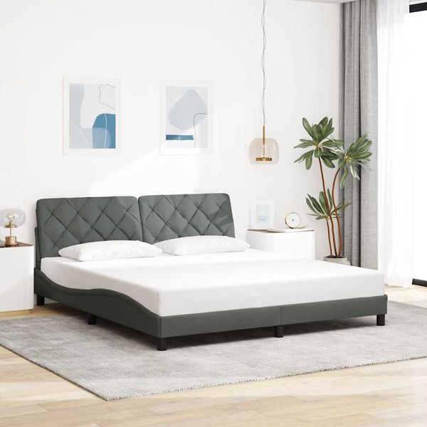 vidaXL Rám postele bez matraca tmavosivá 180x200 cm látka