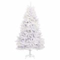 vidaXL Umelý Sklápací Vianočný Stromček Biela 180 cm PVC a oceľ