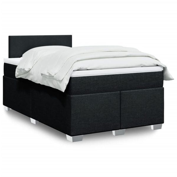 vidaXL Boxspring posteľ s matracom čierna 120x190 cm látka
