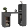 vidaXL Stolík sivý 110x53x117 cm masívne borovicové drevo