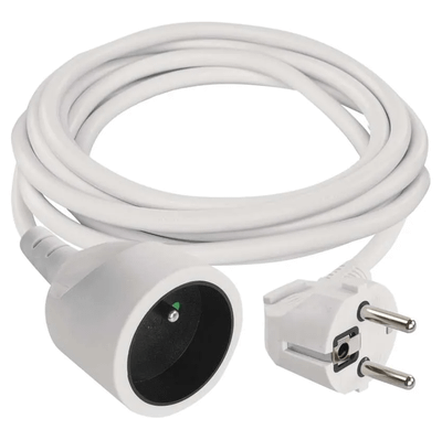 1901010300 Emos Predlžovací kábel 3 m / 1 zásuvka / biely / PVC / 1 mm2