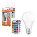 OSRAM LED žiarovka E27 9,4 W RGBW / 2700K matná, diaľkový ovládač, teplá biela