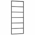 vidaXL Posuvné dvere s kovaním čierne 76x205 cm ESG sklo