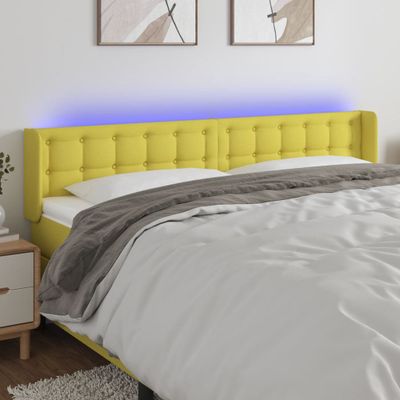 vidaXL Čelo postele s LED zelené 183x16x78/88 cm látka