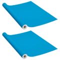 vidaXL Samolepiace tapety na nábytok 2 ks, azúrové 500x90 cm, PVC