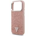 Puzdro Guess Glitter Triangle Logo MagSafe pre iPhone 17 Pro ružové