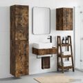 vidaXL Sada kúpeľňového nábytku 3 ks Dymový dub 33 x 34,5 x 160 cm