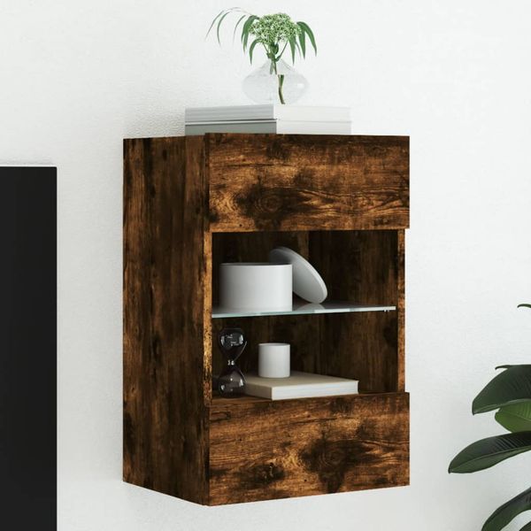 vidaXL TV nástenná skrinka s LED svetlami dub sonoma 40x30x60,5 cm