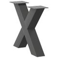 vidaXL Nohy konferenčného stolíka v tvare X, 2 ks, antracitové, 60 x (42-43) cm, oceľ