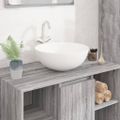 vidaXL Umývadlo biele 36x15 cm keramické okrúhle