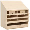 vidaXL Hniezdo pre sliepky 2 priehradky 63x40x65 cm borovicové drevo