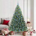 vidaXL Umelý vianočný stromček s 300 LED-i Zelená 180 cm PE a PVC