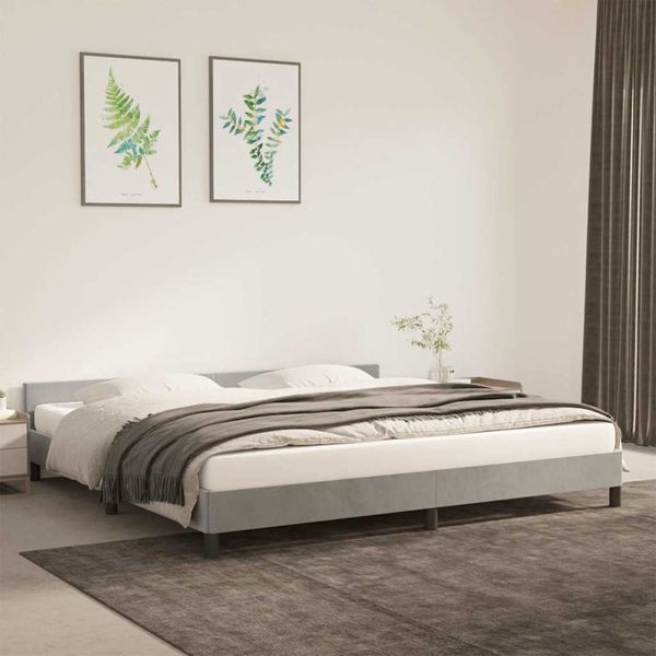 vidaXL Posteľ bez matraca bledosivá 200x200 cm zamat