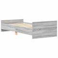 vidaXL Posteľný rám sivý dub sonoma 90x200 cm borovicový masív