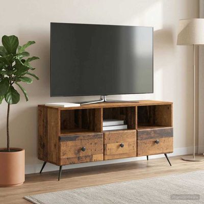 vidaXL TV skrinka Staré drevo 102 x 34,5 x 50 cm Kompozitné drevo