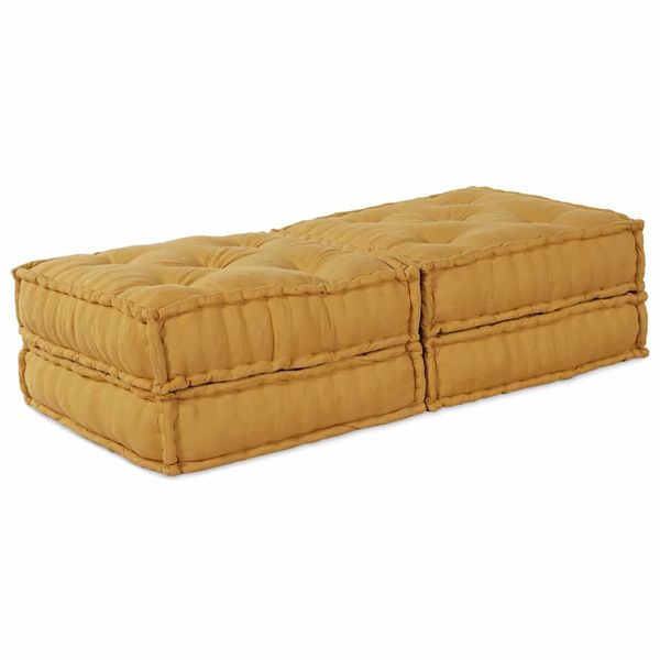 vidaXL Modulová pohovka 2 pcs Žltá 140 x 70 x 36 cm Látka