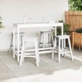 vidaXL Záhradný bar set 4 ks Biela HDPE