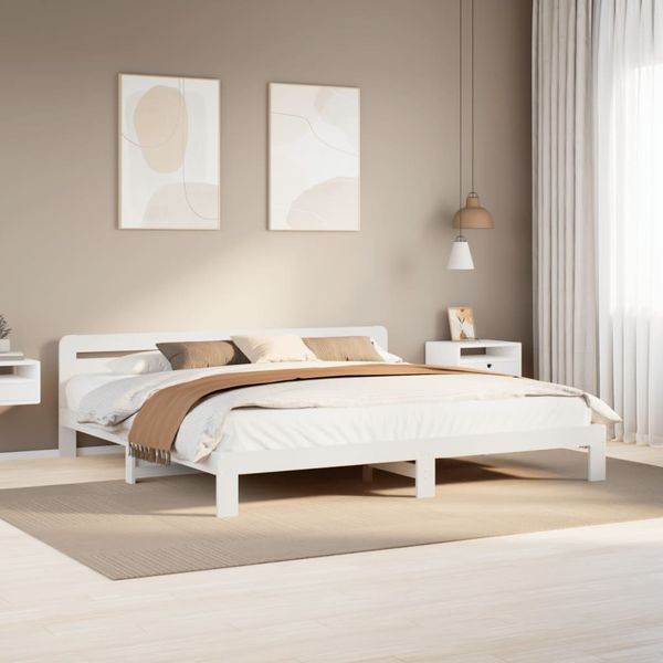 vidaXL Posteľ bez matraca biela 200x200 cm masívna borovica