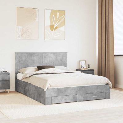 vidaXL Rám postele Betónová šedá 150 x 200 cm Kompozitné drevo