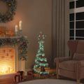 vidaXL LED vianočný stromček s ozdobami 80 LED teplá biela 120 cm