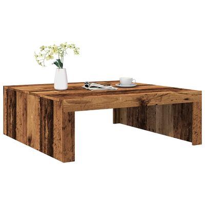 vidaXL Konferenčný stolík staré drevo 100x100x35cm drevotrieska
