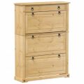 vidaXL Botník Corona 99x32x138 cm borovicový masív