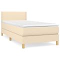 vidaXL Posteľný rám boxsping s matracom krémový 80x200 cm látka