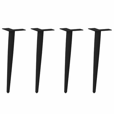 vidaXL Nohy ku konferenčnému stolíku, kužeľovitý tvar, 4 ks, čierne, 42-43 cm, oceľové
